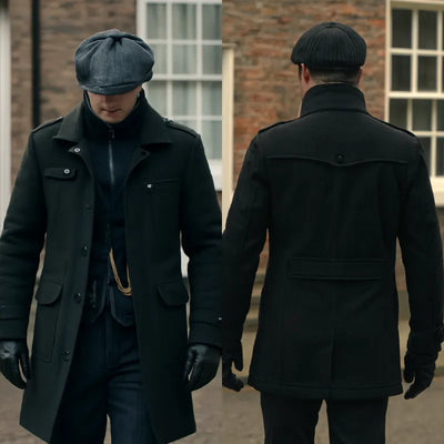 Peaky™ - Manteau chic en laine à col montant