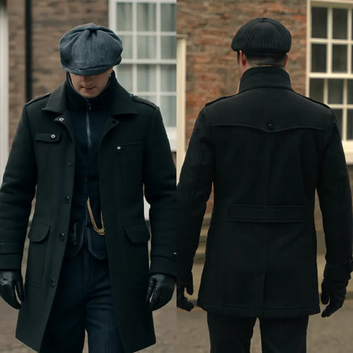 Peaky™ - Manteau chic en laine à col montant