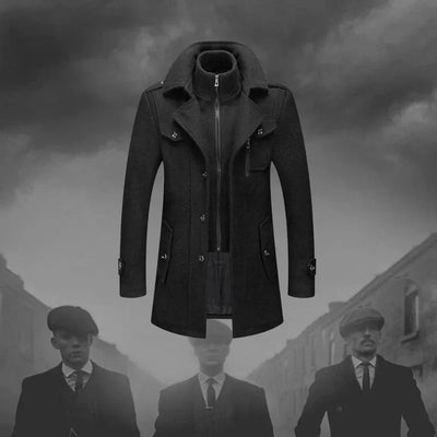 Peaky™ - Manteau chic en laine à col montant