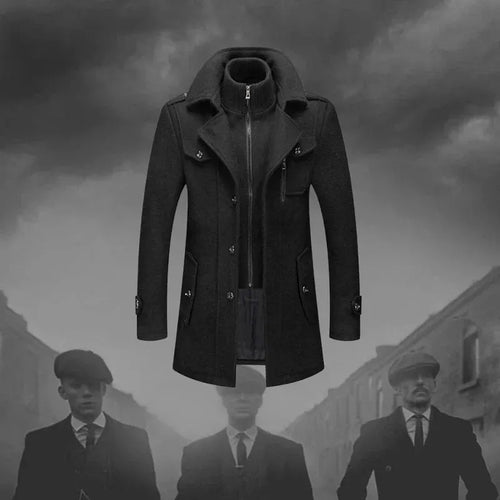 Peaky™ - Manteau chic en laine à col montant