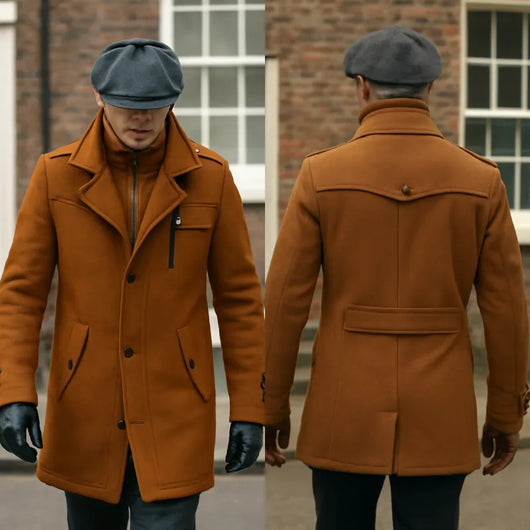 Peaky™ - Manteau chic en laine à col montant