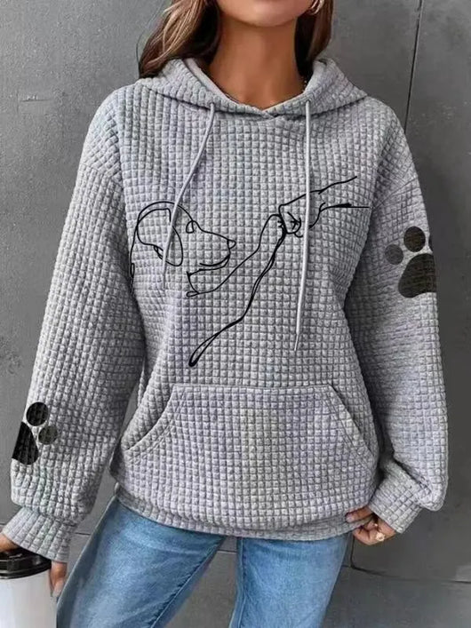 Caninou™ - Pull à capuche motifs passion canin