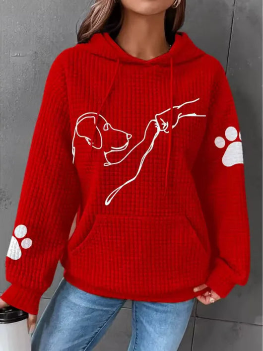 Caninou™ - Pull à capuche motifs passion canin