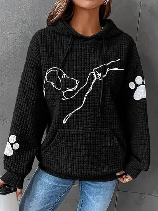 Caninou™ - Pull à capuche motifs passion canin