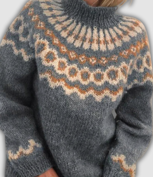 Violette™ - Pull jacquard en laine douce