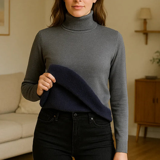 Énora™ - Pull col roulé avec doublure douce