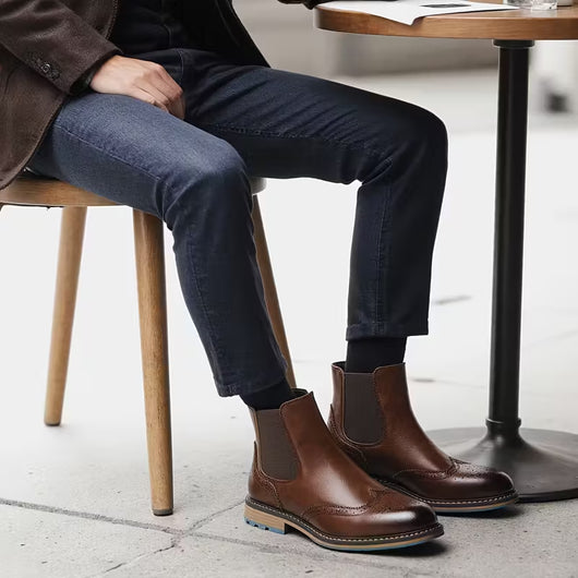 Verona™ - Bottines Chelsea en cuir bout fleuri