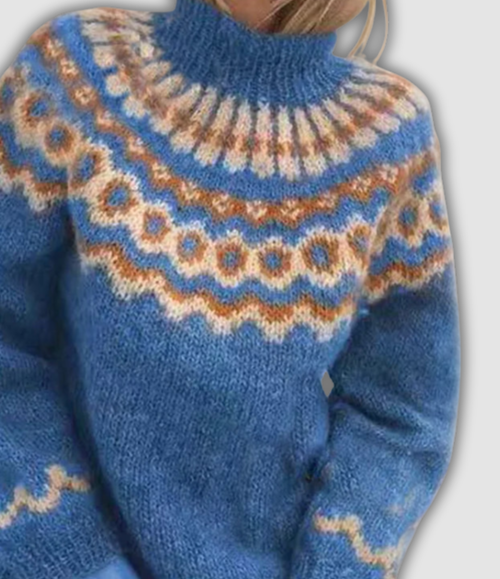 Violette™ - Pull jacquard en laine douce