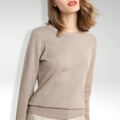 Clémentine™ - Pull à col rond en coton pour femme