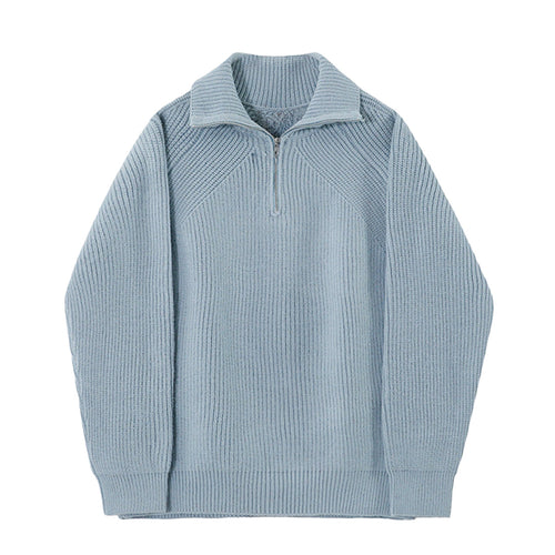 Arnaud™ – Pull zippé turquoise élégant