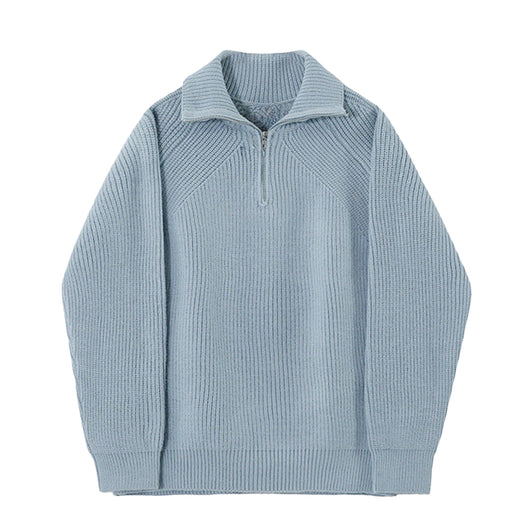 Arnaud™ – Pull zippé turquoise élégant