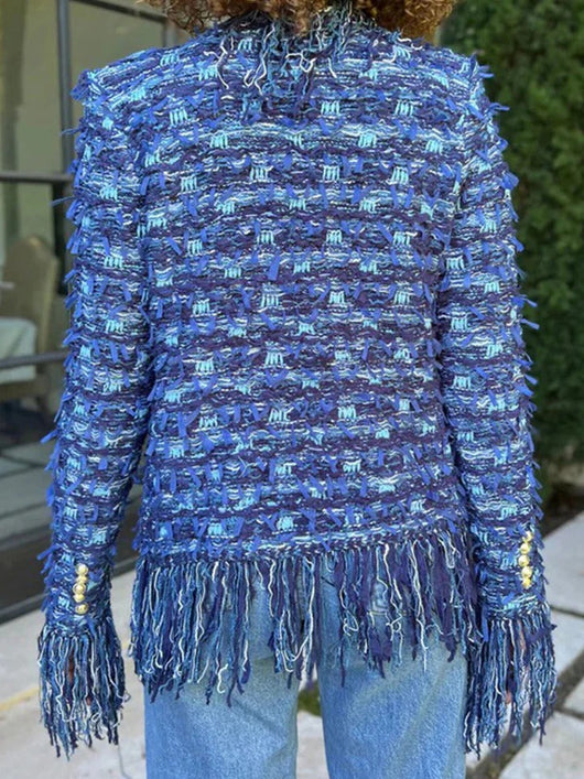 Gabriella™  - Cardigan à franges et boutons dorés