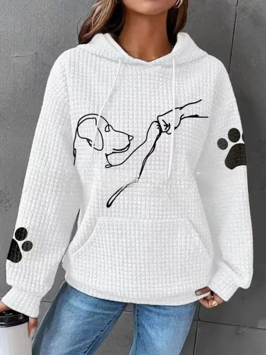 Caninou™ - Pull à capuche motifs passion canin