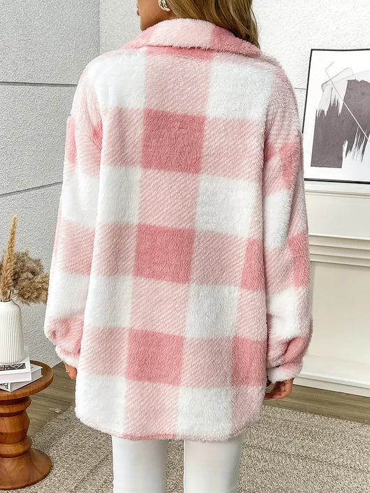 Chaletine™ - Veste en sherpa à carreaux