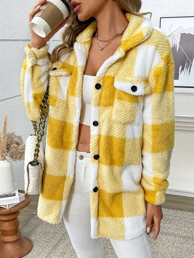 Chaletine™ - Veste en sherpa à carreaux