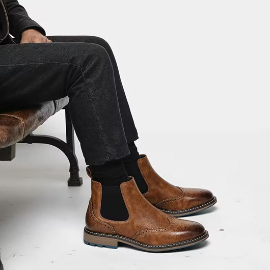 Verona™ - Bottines Chelsea en cuir bout fleuri