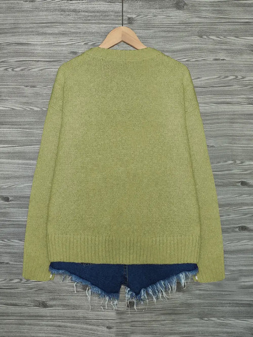 Ronron™ – Pull tricoté en laine douce à motif chats