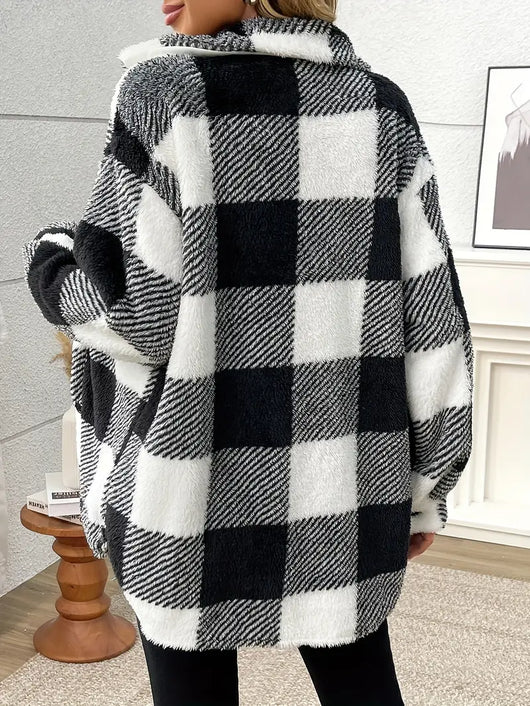 Chaletine™ - Veste en sherpa à carreaux