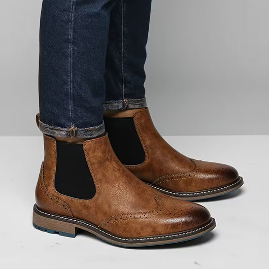 Verona™ - Bottines Chelsea en cuir bout fleuri