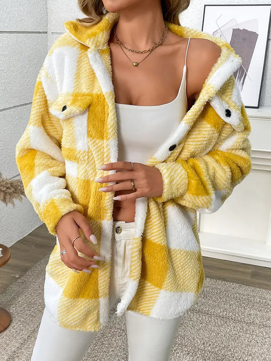 Chaletine™ - Veste en sherpa à carreaux