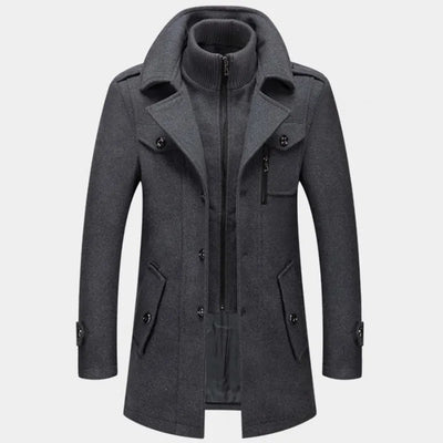 Peaky™ - Manteau chic en laine à col montant