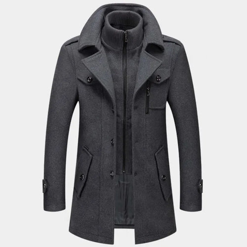 Peaky™ - Manteau chic en laine à col montant