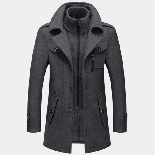 Peaky™ - Manteau chic en laine à col montant