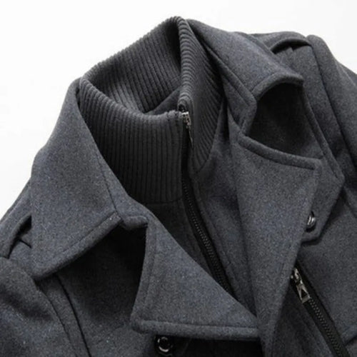 Peaky™ - Manteau chic en laine à col montant