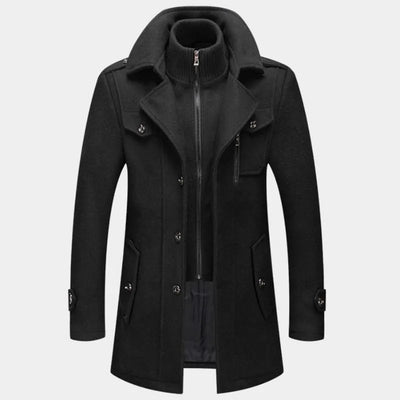 Peaky™ - Manteau chic en laine à col montant