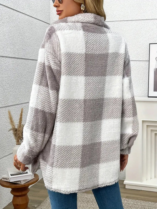 Chaletine™ - Veste en sherpa à carreaux