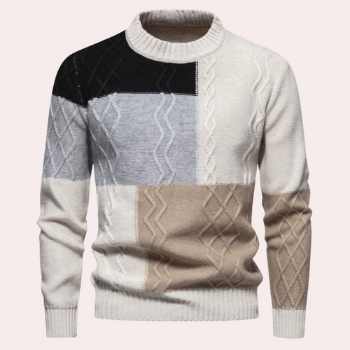 Bojan™ - Pull à col rond patchwork
