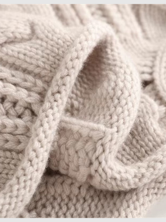 Carla™ - Pull à col roulé torsadé en coton doux