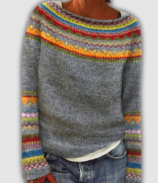 Laura™ - Pull jacquard en laine douce