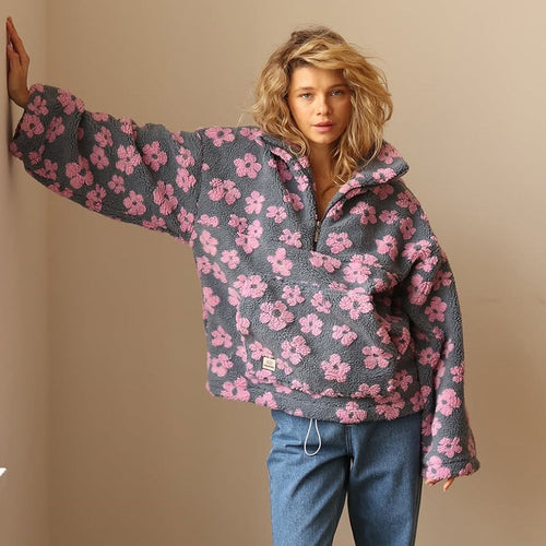 Daisy™ - Sweat polaire zippé floral
