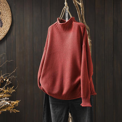 Noara™ - Pull oversize en coton à col haut