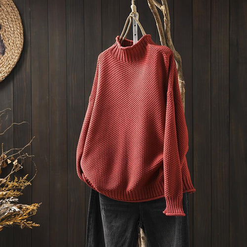 Noara™ - Pull oversize en coton à col haut