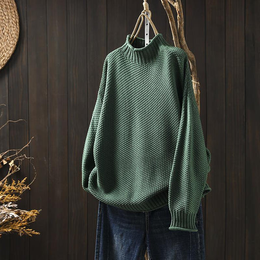 Noara™ - Pull oversize en coton à col haut
