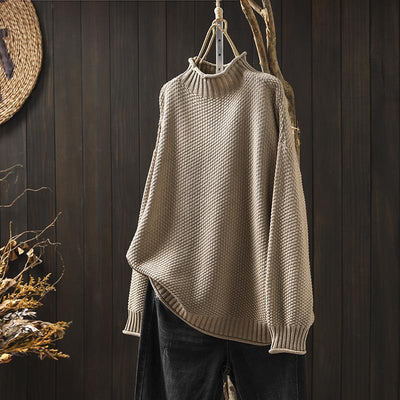 Noara™ - Pull oversize en coton à col haut