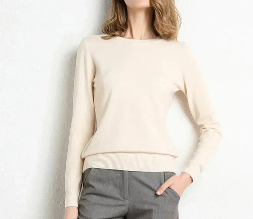 Clémentine™ - Pull à col rond en coton pour femme