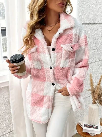 Chaletine™ - Veste en sherpa à carreaux