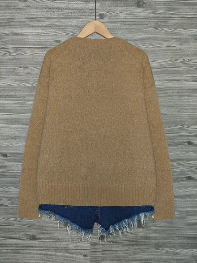 Ronron™ – Pull tricoté en laine douce à motif chats