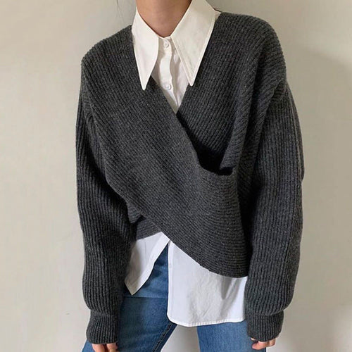 Agathe™ - Pull cache-cœur en maille élégant