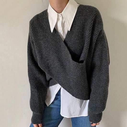 Agathe™ - Pull cache-cœur en maille élégant