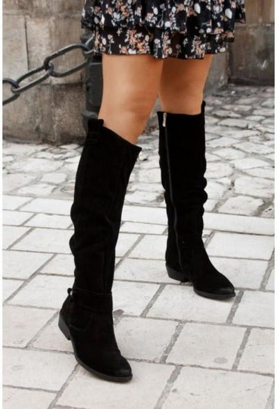 Alice™ - Bottes montantes en daim chic