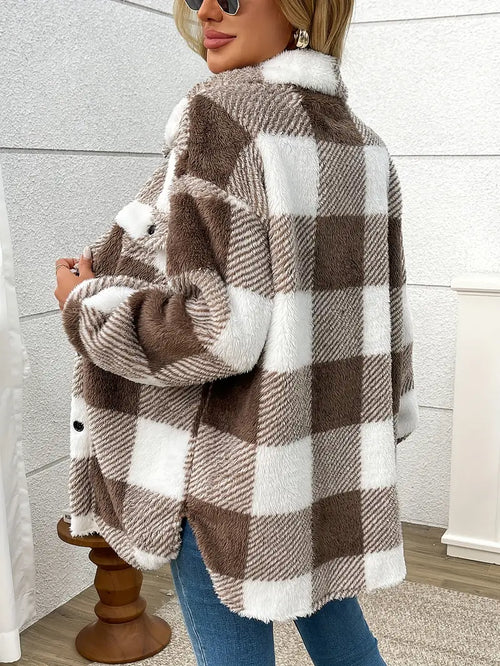 Chaletine™ - Veste en sherpa à carreaux