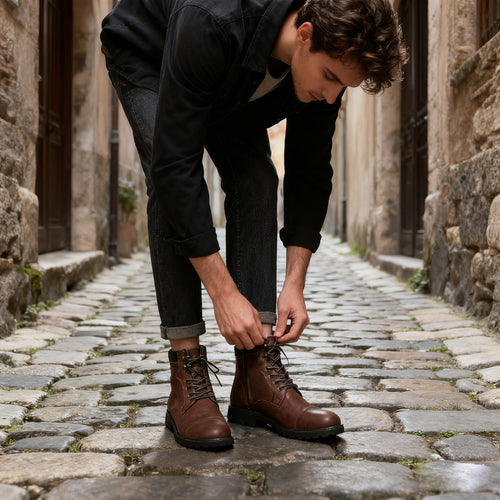 Firenze™ - Bottines classiques en cuir véritable homme