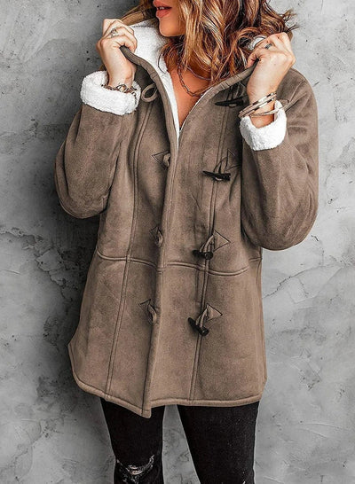 Amanda™ - Manteau en daim doublé avec capuche