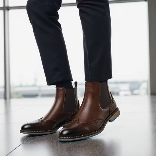 Verona™ - Bottines Chelsea en cuir bout fleuri