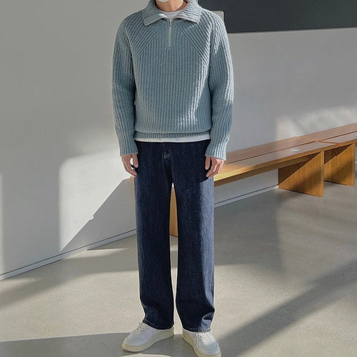 Arnaud™ – Pull zippé turquoise élégant