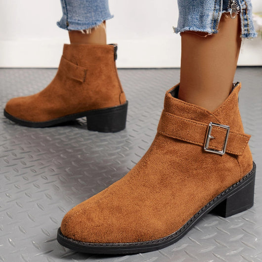 Anabelle™ – Bottines en daim avec boucle chic